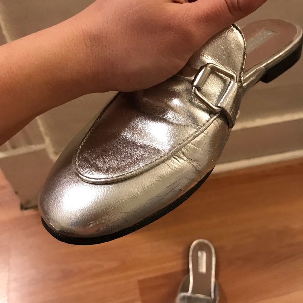 Topshop silver metallic slip on loafers - Picture 4 of 5